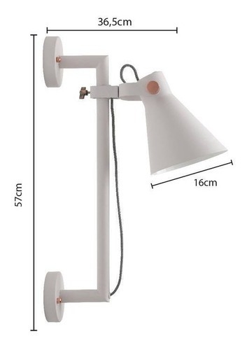 Arandela Nordecor Kartio Branca 1L E27 570x365mm LL 7026 (Produto showroom - Sem embalagem Original)