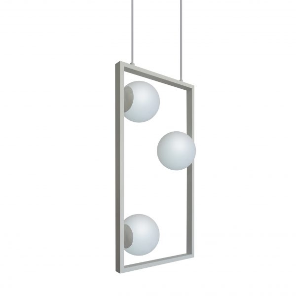 Pendente Itamonte Charm 3L G9 600x300mm Esfera Ø120mm Vidro Leitoso Fosco 507/3