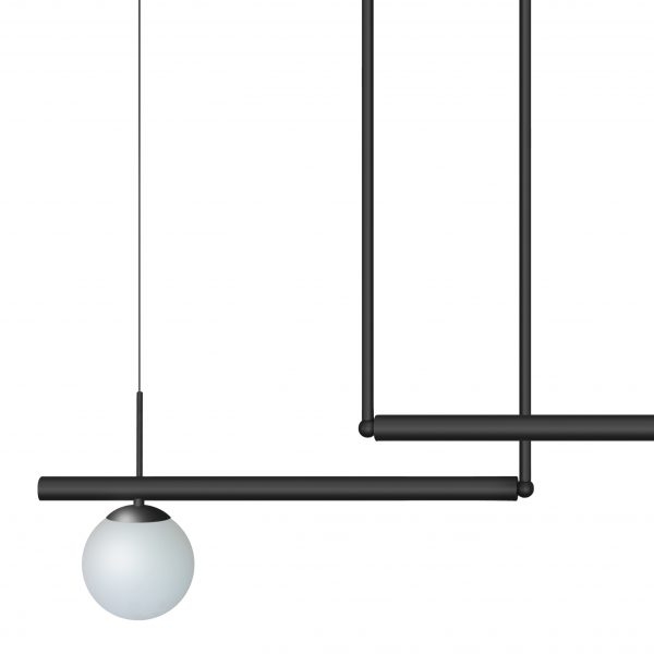 Pendente Itamonte Línea 3L G9 1030x1350mm Esfera Ø120mm Vidro Leitoso Fosco 504/3