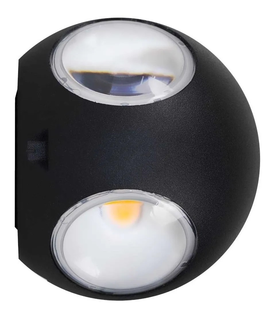 Arandela Opus LED Tetra Preto 12 watts 3000K Bivolt IP54 Ø95mm OPS 30333