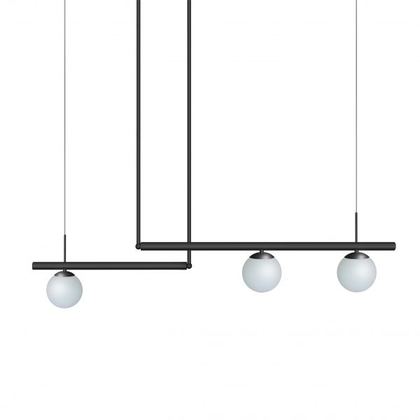 Pendente Itamonte Línea 3L G9 1030x1350mm Esfera Ø120mm Vidro Leitoso Fosco 504/3