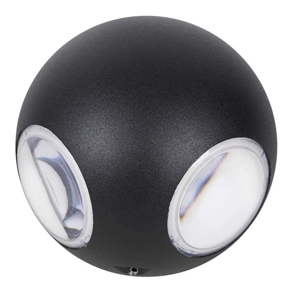 Arandela Opus LED Tetra Preto 12 watts 3000K Bivolt IP54 Ø95mm OPS 30333