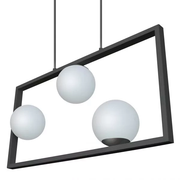 Pendente Itamonte Charm 3L G9 300x600mm Esfera Ø120mm Vidro Leitoso Fosco 508/3