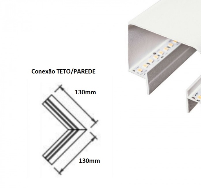 Perfil Embutir Itamonte No Frame Conexão Direita/Esquerda 60x50x130mm PF-6050/DE