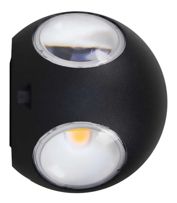 Arandela Opus LED Tetra Preto 12 watts 3000K Bivolt IP54 Ø95mm OPS 30333