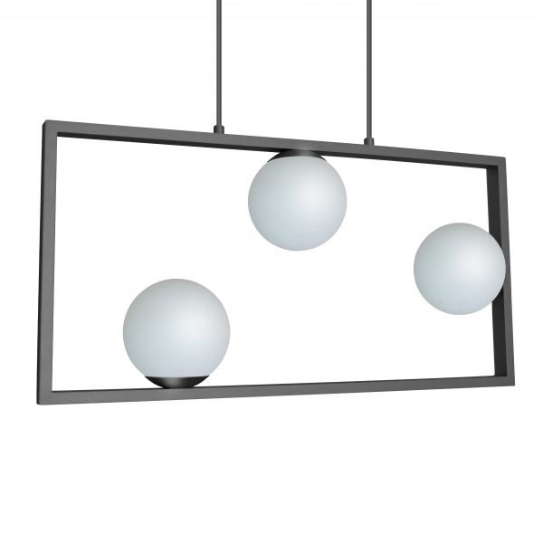 Pendente Itamonte Charm 3L G9 300x600mm Esfera Ø120mm Vidro Leitoso Fosco 508/3