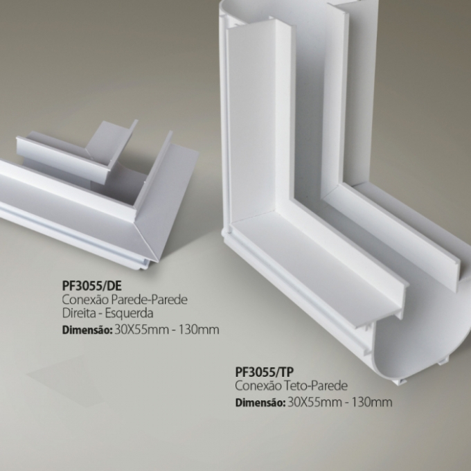 Perfil Embutir Itamonte No Frame Conexão Teto/Parede 30x50x130mm PF-3055/TP