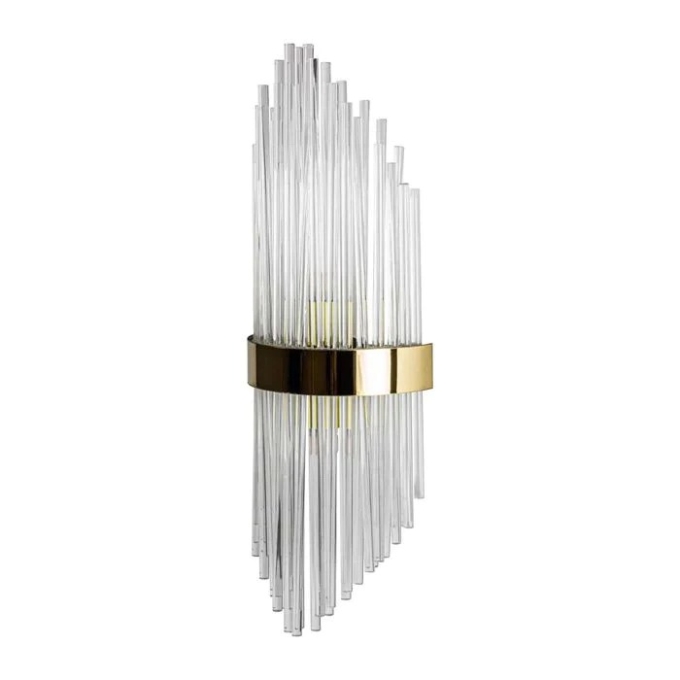 Arandela Starlux Grazinia Ouro e Clear 2L G9 Ø180x510mm JY-01-MG