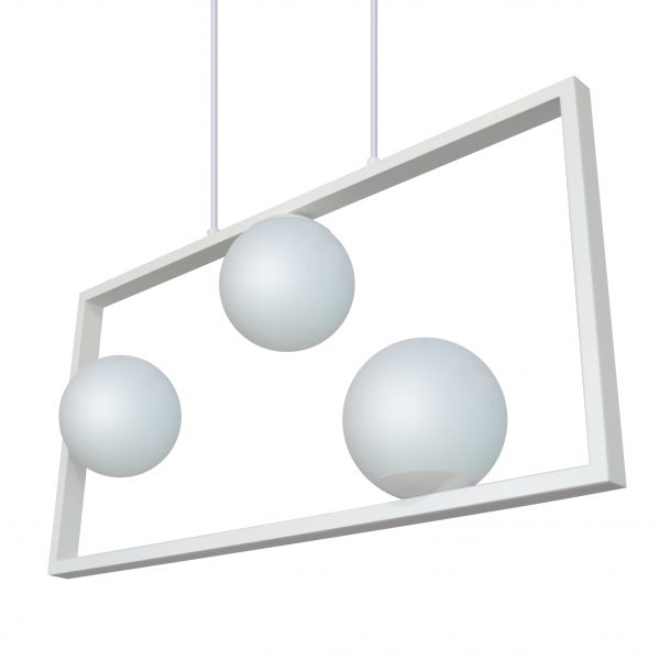 Pendente Itamonte Charm 3L G9 300x600mm Esfera Ø120mm Vidro Leitoso Fosco 508/3