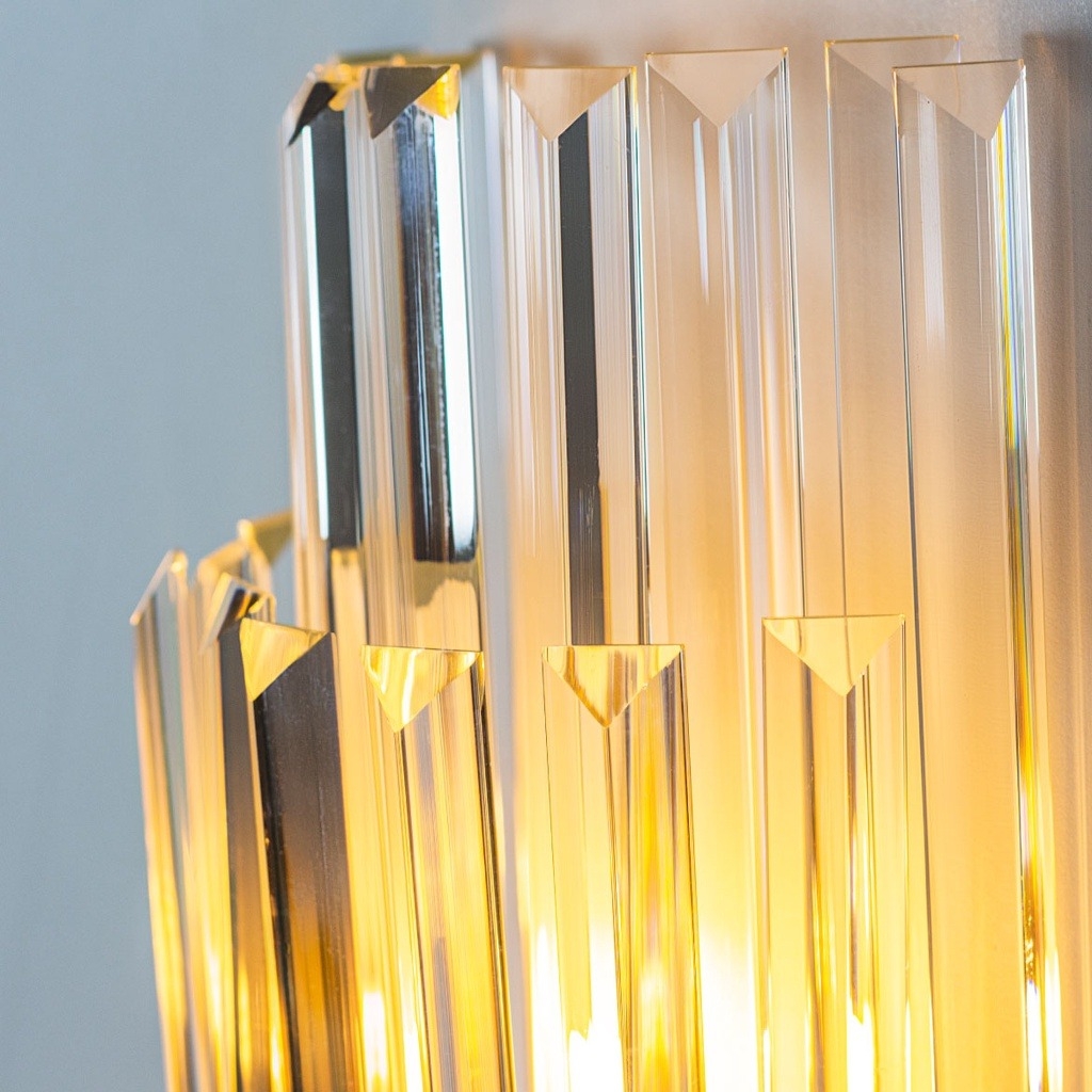 Arandela Starlux Karin Ouro e Clear 2L G9 Ø200x500mm JY-02-MG