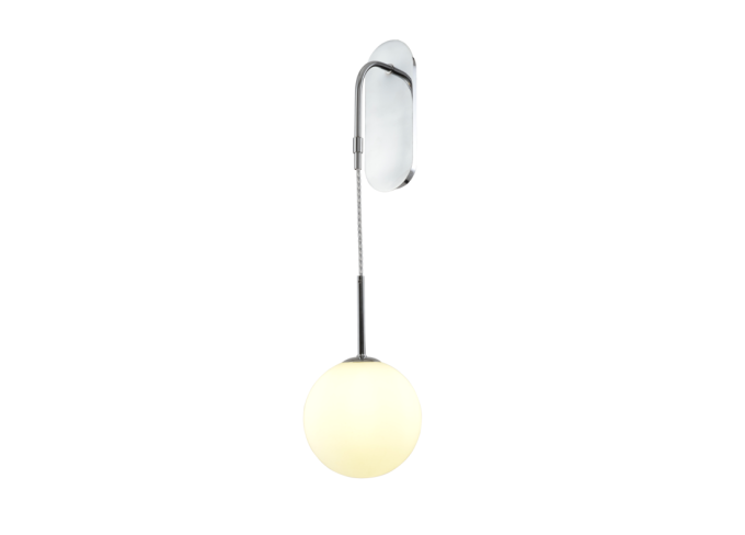 Arandela Starlux Nick Cromado e Globo Leitoso 1L G9 Canopla 230x100mm ZR079-CR