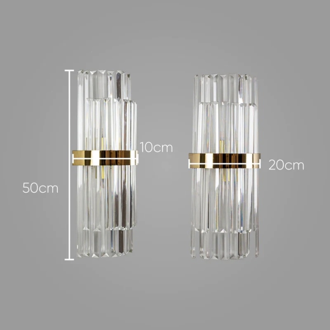Arandela Starlux Karin Ouro e Clear 2L G9 Ø200x500mm JY-02-MG