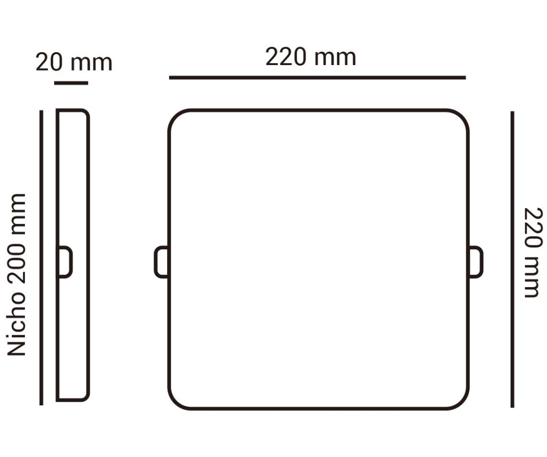 Painel Semi Embutido Opus 30 Watts 6500K 120° Bivolt 220x220x20mm Branco OPS 38179