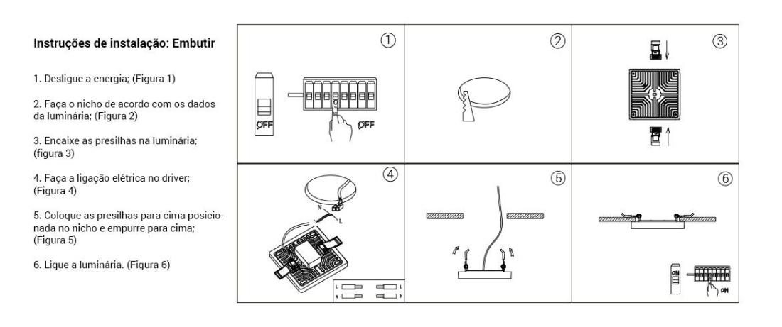 Painel Semi Embutido Opus 15 watts 6500K 120° Bivolt 120x120x15mm Branco OPS 38155