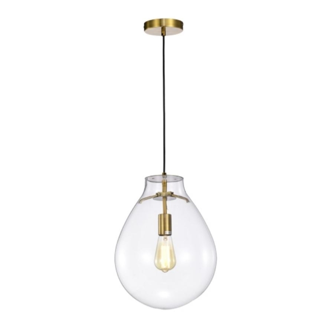 Pendente Skylight Tommy Transparente e Dourado 1L E27 Ø215x295mm SKY-3039TS