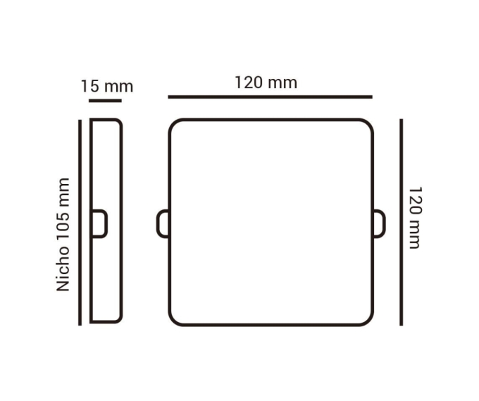 Painel Semi Embutido Opus 15 watts 6500K 120° Bivolt 120x120x15mm Branco OPS 38155