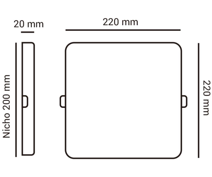 Painel Semi Embutido Opus 30 Watts 4000K 120° Bivolt 220x220x20mm Branco OPS 36670