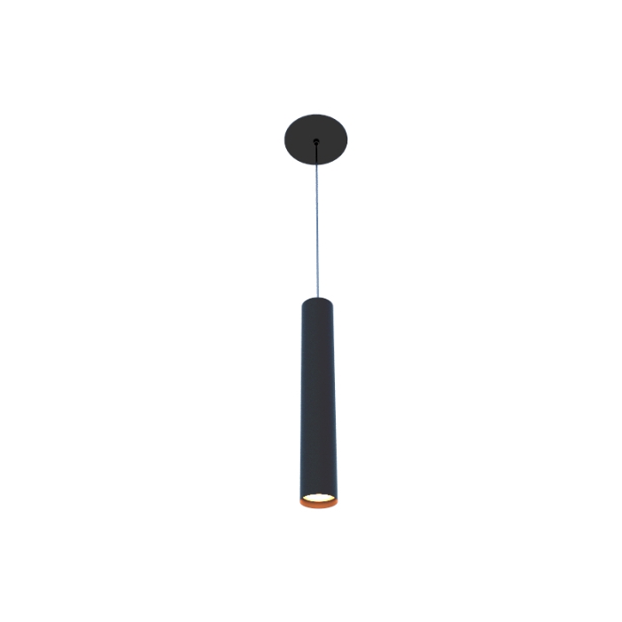 Pendente Fox Lustres Madeira Tubular Cilíndrico 1L GU10 Mini Dicróica Ø40x500mm 212