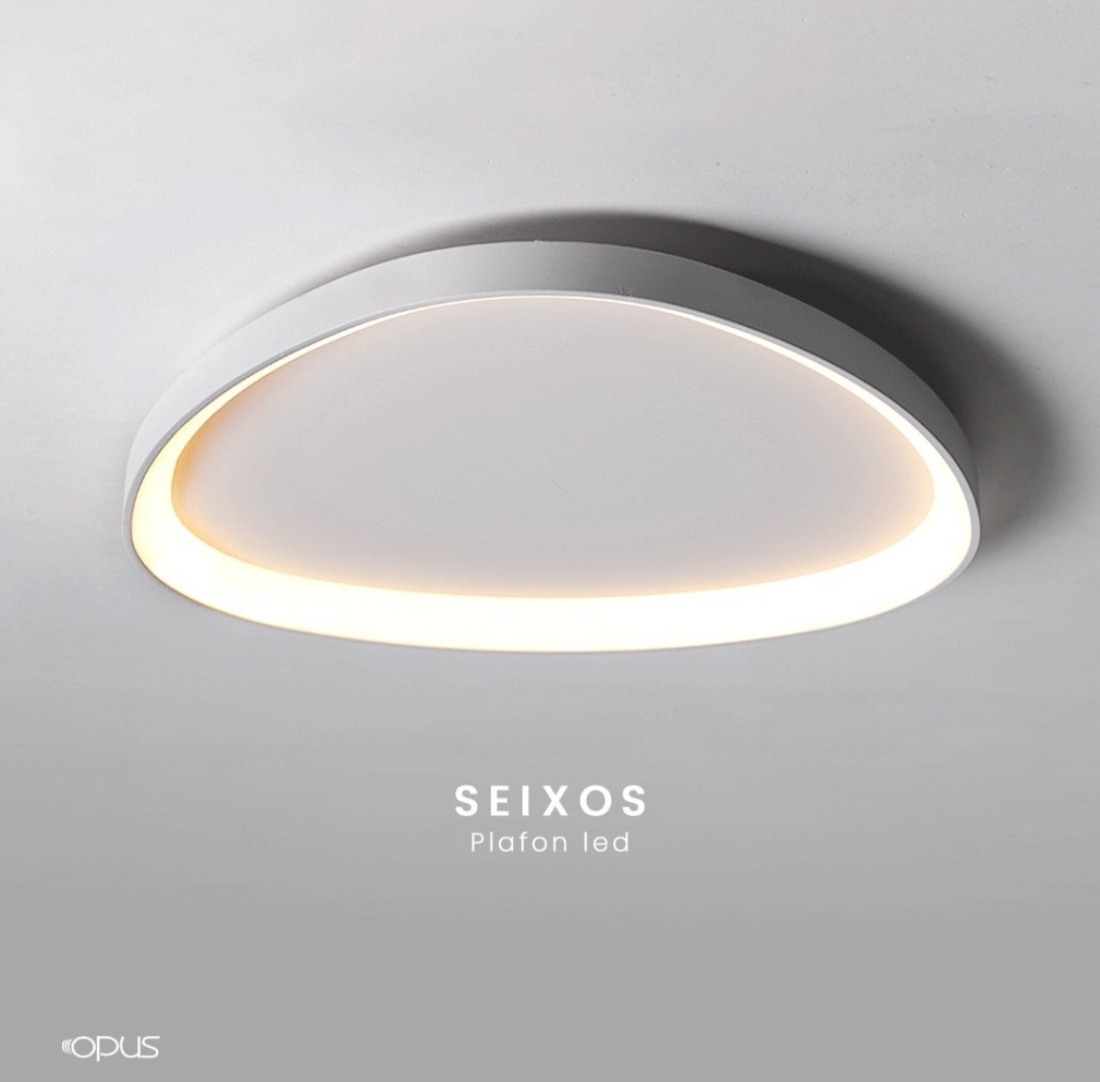 Plafon Opus Seixos Branco 45 watts 3000K Bivolt Ø620mm OPS 84080