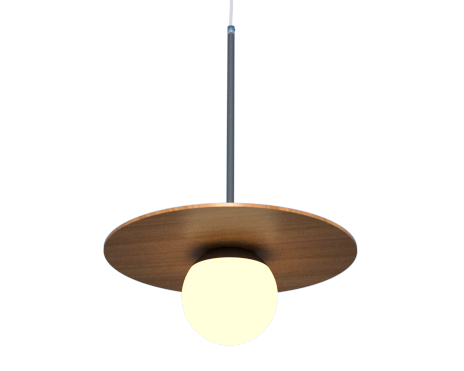 Pendente Fox Lustres Madeira Orb 1L G9  Ø400X500mm  1004