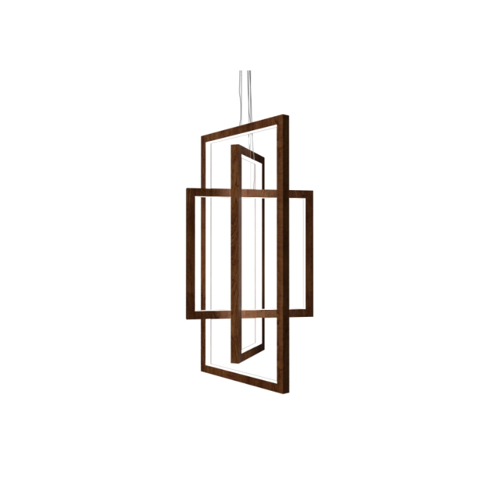 Pendente Fox Lustres Madeira 102 watts 3000K Bivolt 800x400x400mm 4010