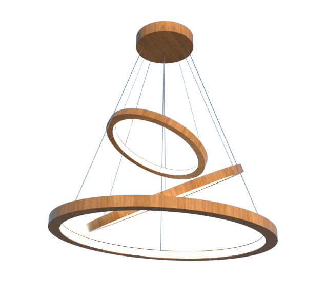 Pendente Fox Lustres Madeira 126 watts 3000K Bivolt Ø800X40x1000cm 1060