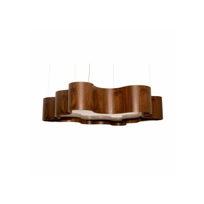 Pendente Fox Lustres Madeira Semi Cilíndrico 5L E27 210x850x700mm 1551