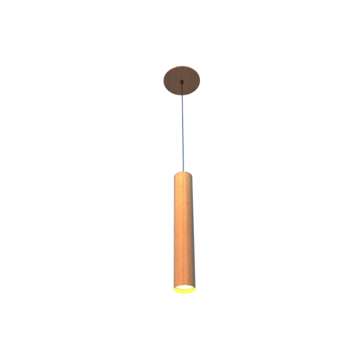 Pendente Fox Lustres Madeira Tubular Cilíndrico 1L GU10 Mini Dicróica Ø40x300mm 210