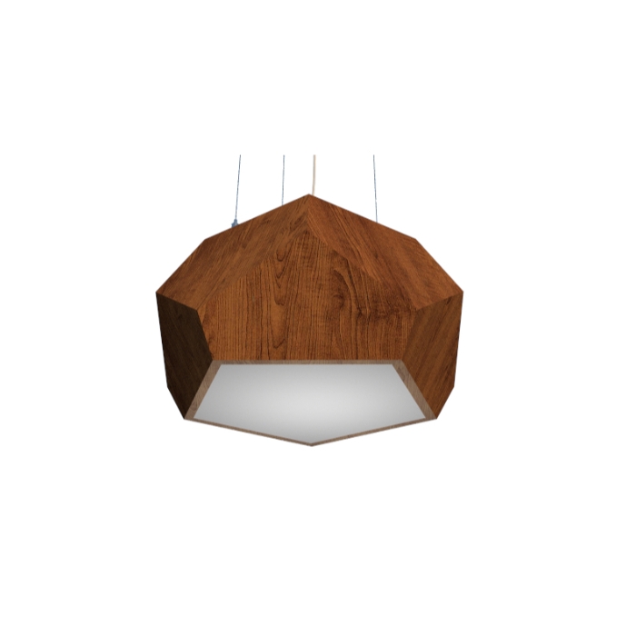 Pendente Fox Lustres Madeira Facetado 4L E27 Ø750x340mm 201