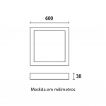 Painel Sobrepor Blumenau Backlight 45 watts 6500K 600x600x38mm Alumínio Bivolt 80876004