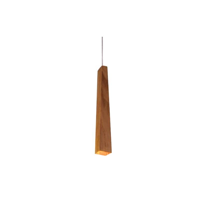Pendente Fox Lustres Madeira Clean 1L GU10 Mini Dicróica Ø60x500mm 217