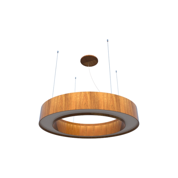 Pendente Fox Lustres Madeira Cilíndrico 5L E27 Ø600x150x100mm 3060