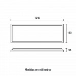Painel Sobrepor Blumenau Retangular 36 watts Branco 6500K 1240x150mm Alumínio Bivolt 83886004