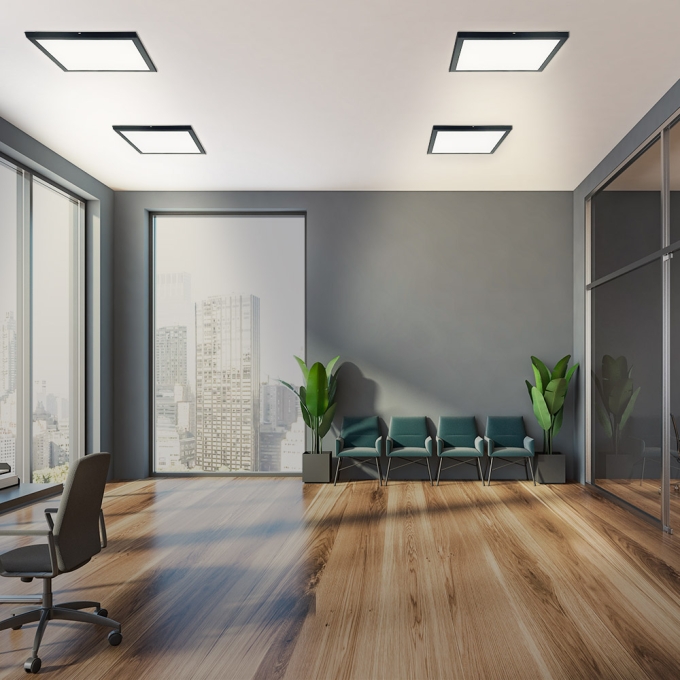 Painel Sobrepor Blumenau 32 watts Backlight Preto 4100K 400x400x38mm Alumínio Bivolt 83894101