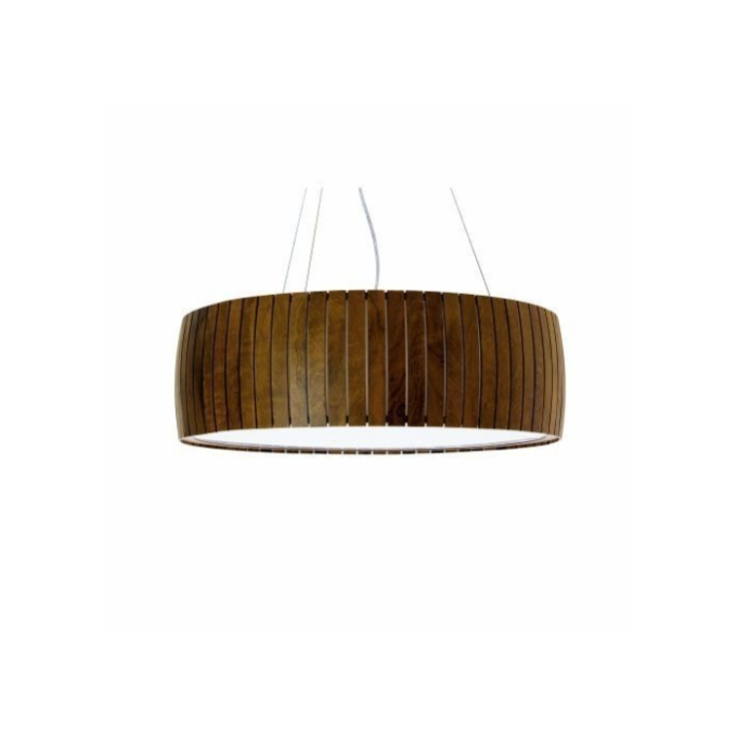 Pendente Fox Lustres Madeira Cilíndrico 5L E27 Ø700x220mm 3022