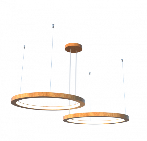 Pendente Fox Lustres Madeira Cilíndrico 46 watts 3000K Bivolt Ø800X40mm 1072