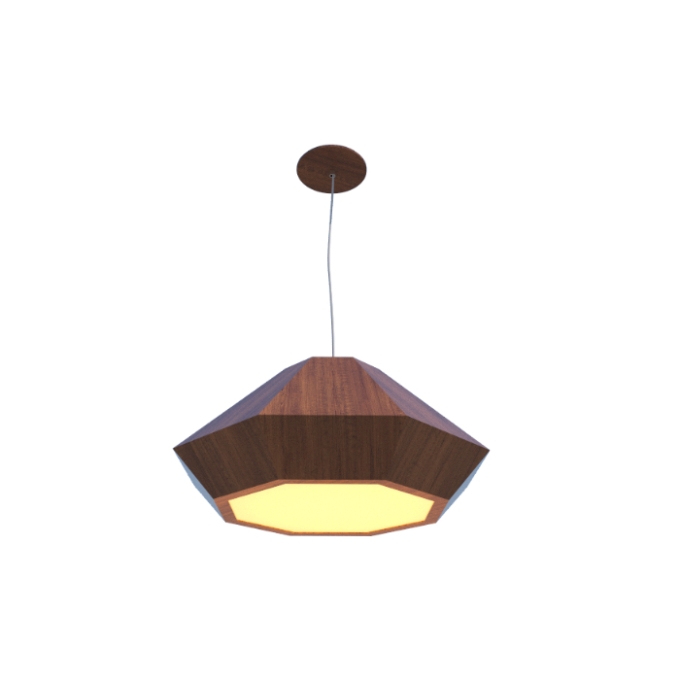 Pendente Fox Lustres Madeira Facetado 1L E27 Ø520x240mm 202
