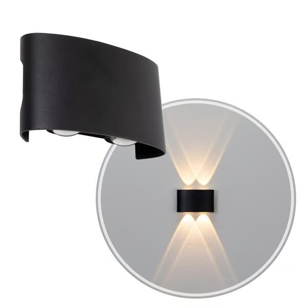 Arandela Opus LED Clessidra Preto 4 watts 3000K 24° Bivolt IP65 100x75x40mm OPS 81379