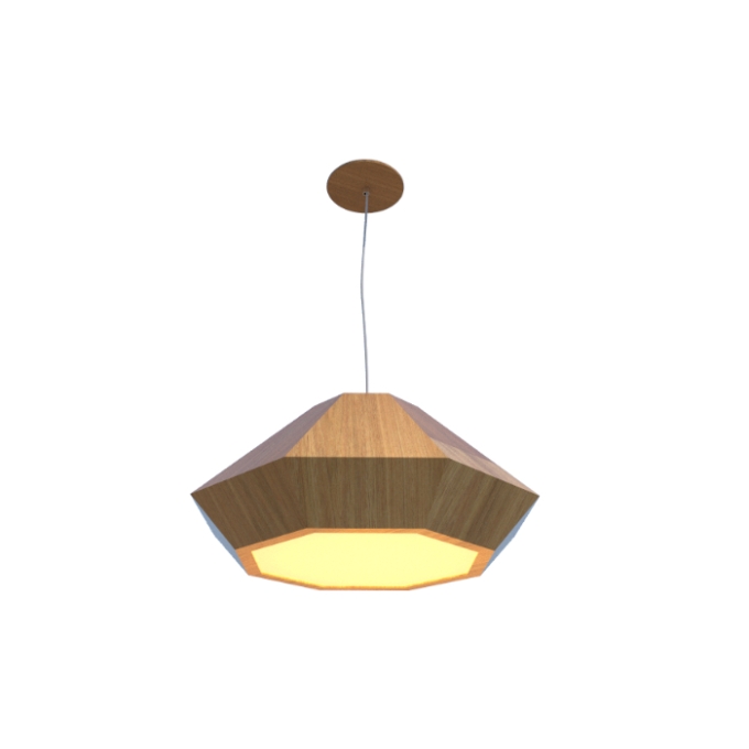 Pendente Fox Lustres Madeira Facetado 3L E27 Ø720x320mm 203