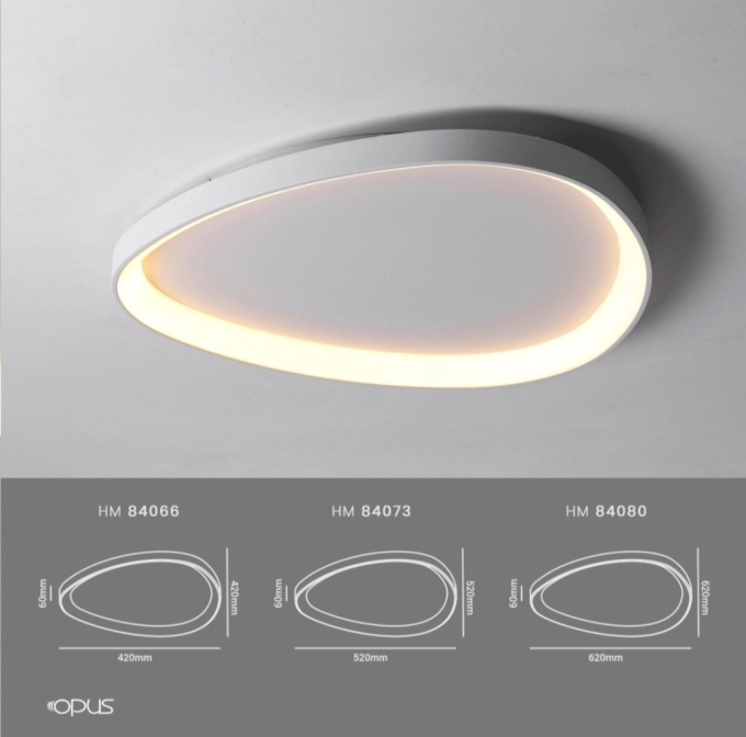 Plafon Opus Seixos Branco 28 watts 3000K Bivolt Ø420mm OPS 84066