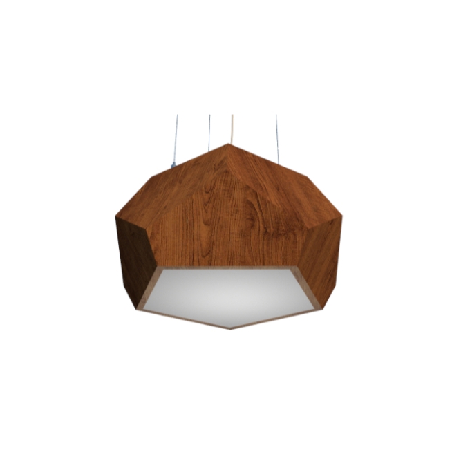 Pendente Fox Lustres Madeira Facetado 2L E27 Ø400x200mm 200