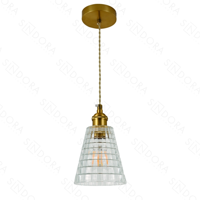 Pendente Sindora Metal Bronze e Vidro Transparente 1L E27 120x130mm DCD04035
