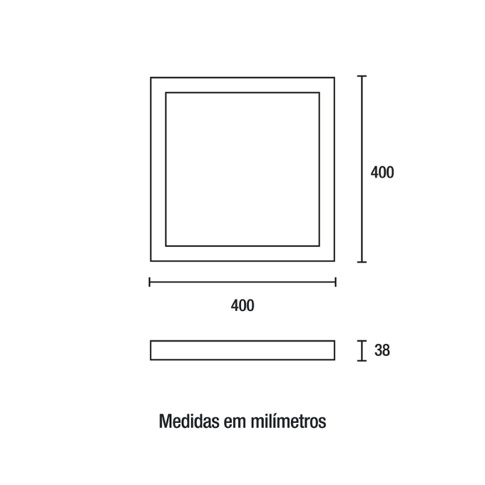 Painel Sobrepor Blumenau Backlight 32 watts 6500K 400x400x38mm Alumínio Bivolt 83896004