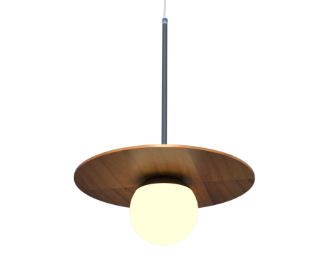 Pendente Fox Lustres Madeira Orb 1L G9  Ø400X500mm  1004