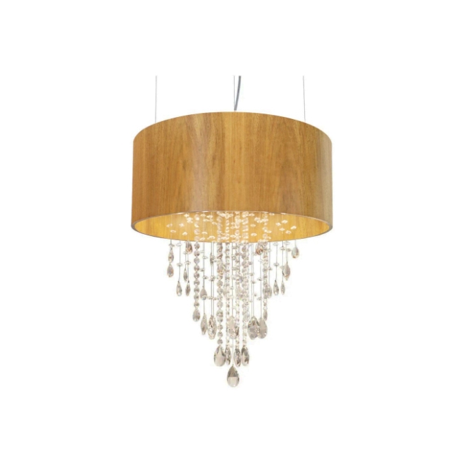 Pendente Fox Lustres Madeira e Cristais 6L GU10 Ø1000x600mm 2014