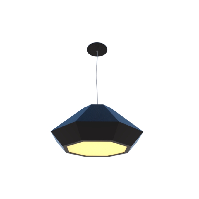 Pendente Fox Lustres Madeira Facetado 1L E27 Ø520x240mm 202