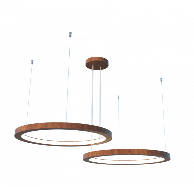 Pendente Fox Lustres Madeira Cilíndrico 46 watts 3000K Bivolt Ø600X40mm 1070