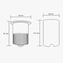 Embutido de Solo Mundial 10 watts IRC95 3000K 12° IP67 Bivolt Anti Ofuscante Ø80x94mm ML-0424