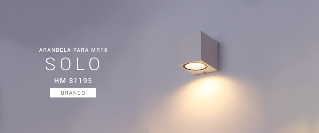 Arandela Opus Solo Branco IP65 1L Dicróica 72x80x95mm OPS 81195