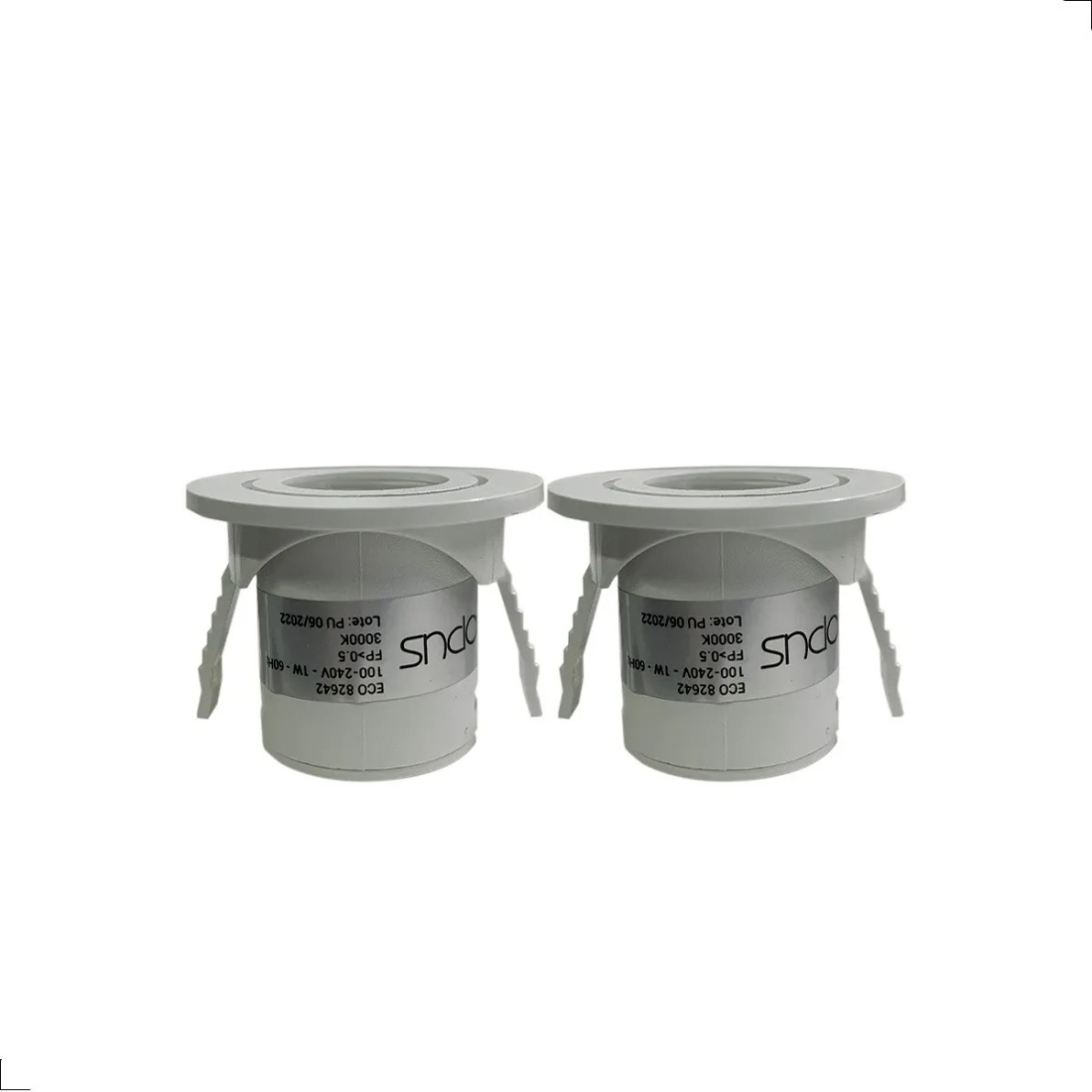 Mini Spot Opus LED (Kit 02 unidades) 1 watts 3000K Branco Ø37x29mm OPS 82642